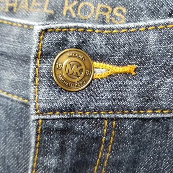 Michael Kors Jeans Womens 14 Blue Stretch Dark Wash Mid Rise Bootcut - Picture 3 of 16